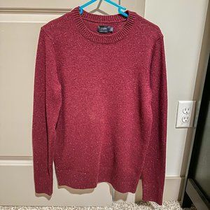 J. Crew Men's Wool Burgundy Sweater (Size S)